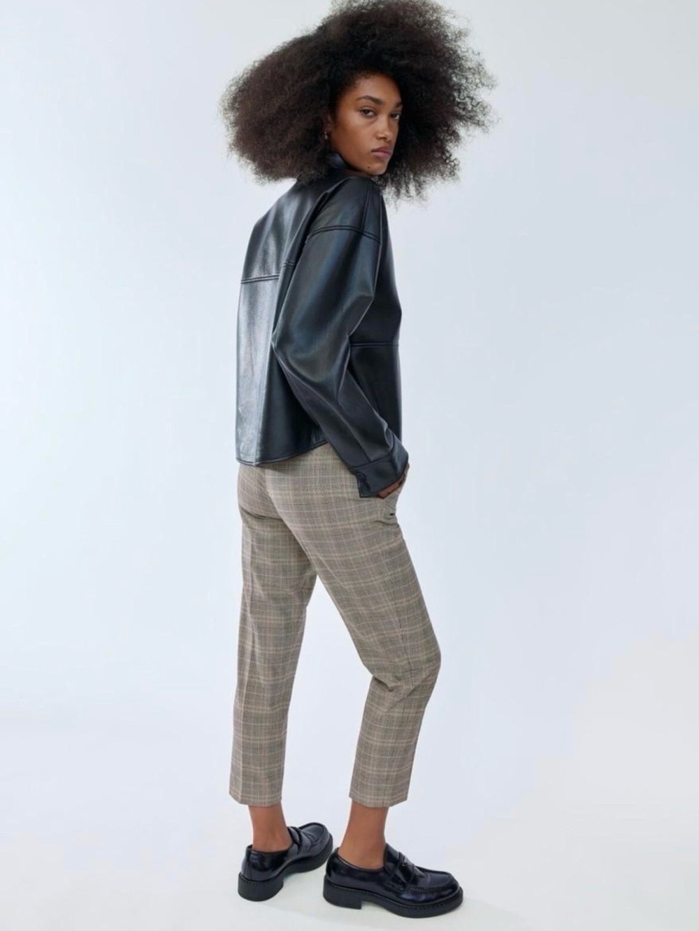 Conan Pants in brown plaid from Aritzia